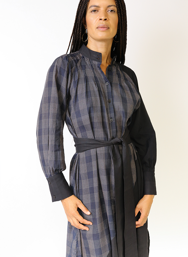 Seek Bazaar | Raf Dress, sapphire plaid + black