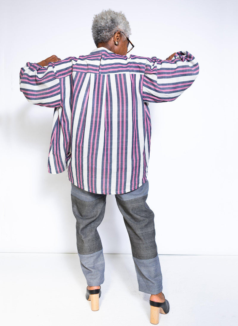 Seek Bazaar | Artist Shirt, fuchsia stripe