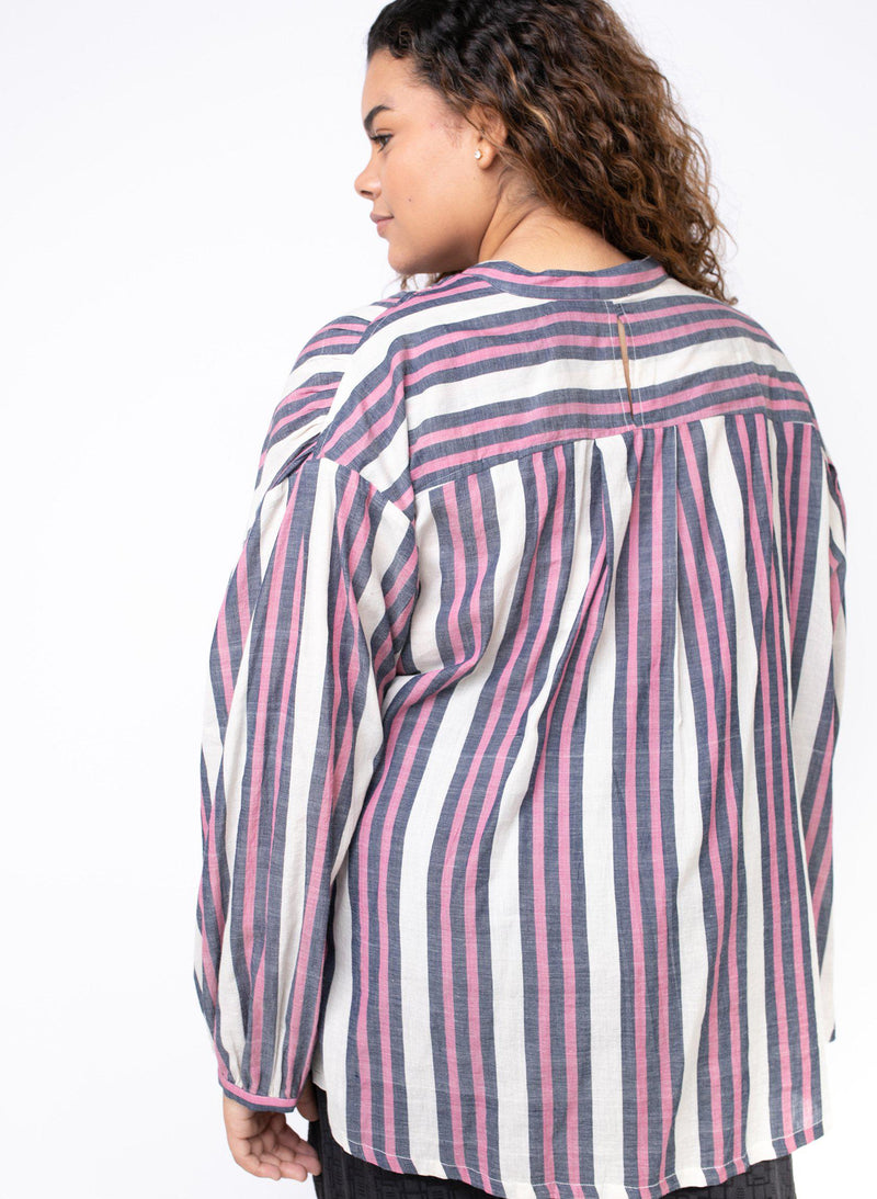 Seek Bazaar | Artist Shirt, fuchsia stripe
