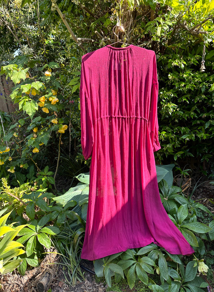 Julia Dress, fuchsia silk chiffon