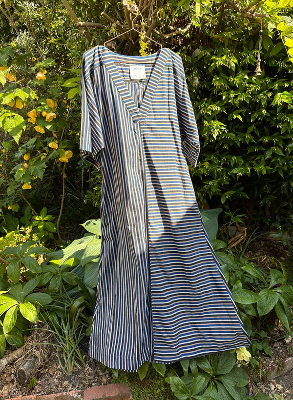 Seek Bazaar | Rhadika Dress, blue stripes