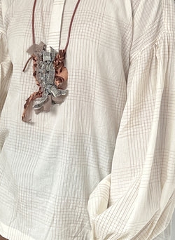 Maya Shirt, ivory plaid