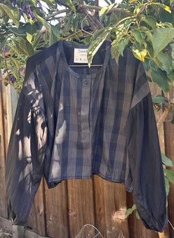 Lilith Shirt, sapphire plaid