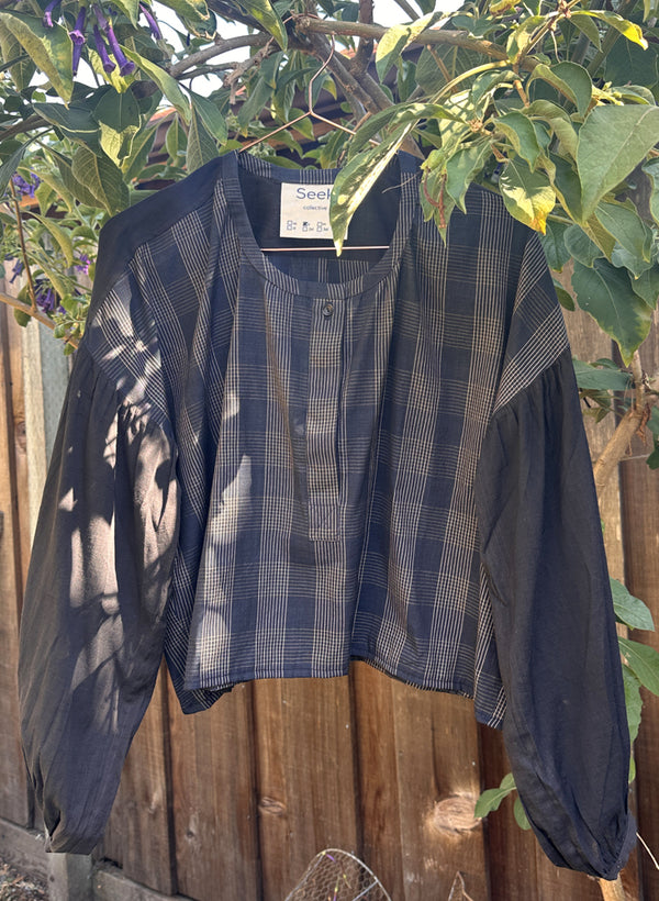 Lilith Shirt, sapphire plaid