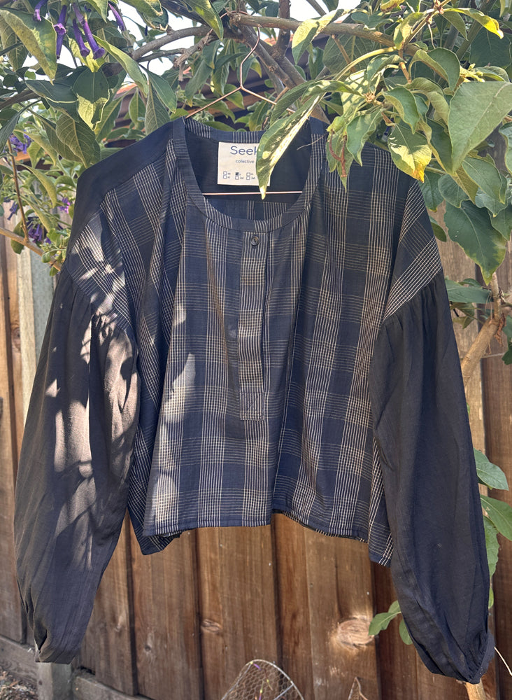 Lilith Shirt, sapphire plaid