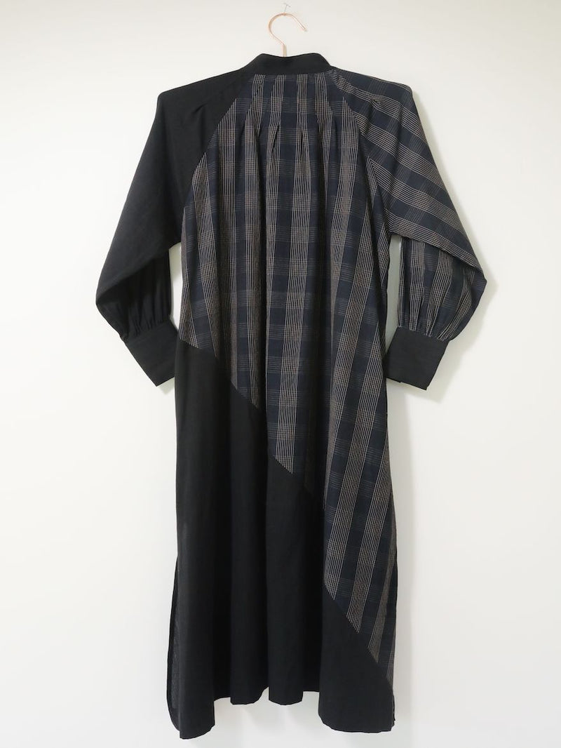 Raf Dress, sapphire plaid + black
