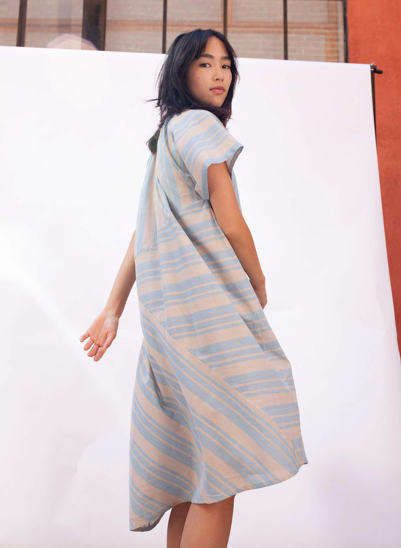 Leta Dress, cirrus stripe