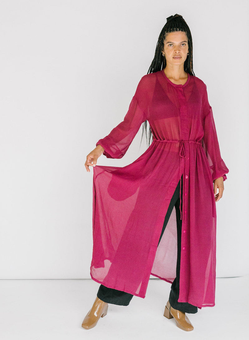 Julia Dress, fuchsia silk chiffon