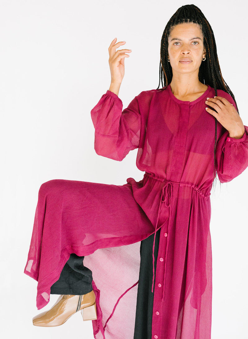 Julia Dress, fuchsia silk chiffon