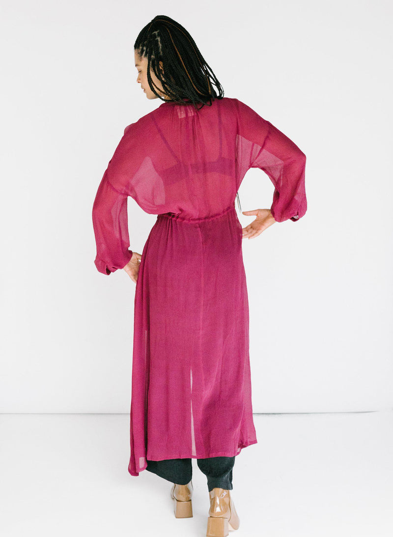 Julia Dress, fuchsia silk chiffon